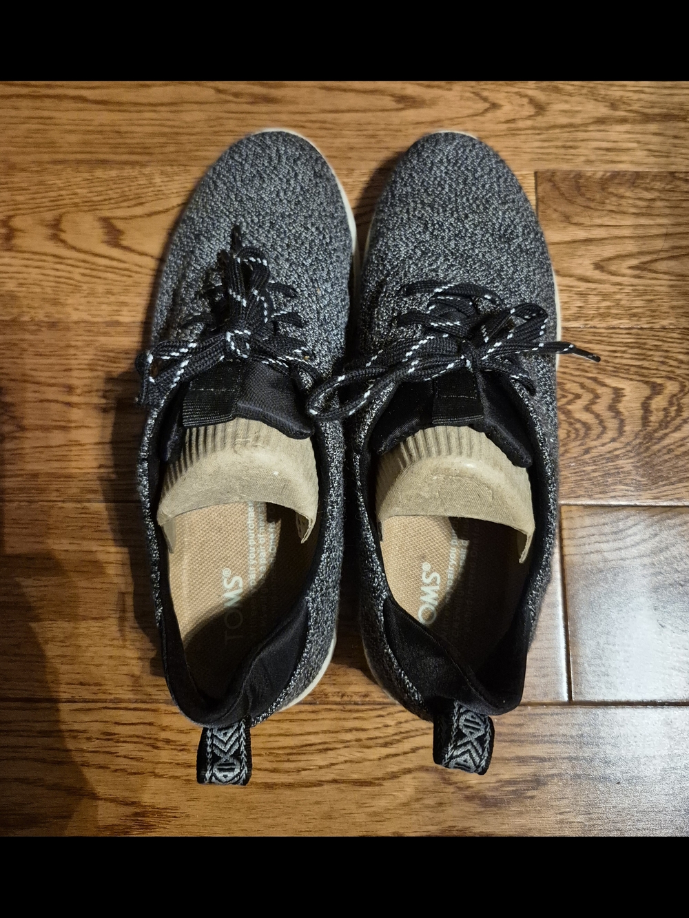 Toms Gray Knit Lace-Up Sneakers Size 7
